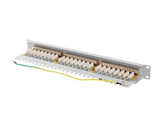 Lanberg Patch Panel for Rack 1U 19" with 24 cat6a Ports Gray