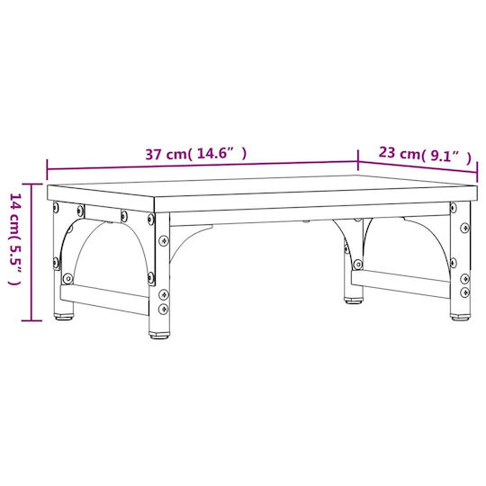 vidaXL Stand Desk Mounted Monitor Oak 37 x 23 x 14 cm from Treated wood Brown (833996)