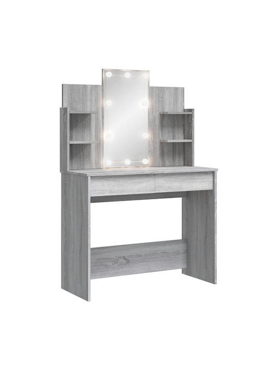 Wooden Makeup Dressing Table Γκρι Sonoma with Mirror 96x40x142cm