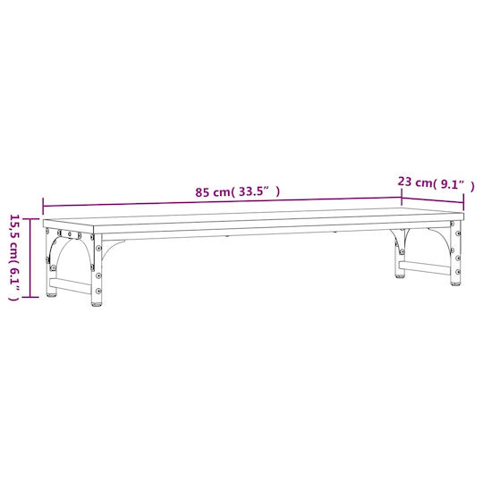 vidaXL Βάση Γραφείου Οθόνης Καπνιστή Δρυς 85x23x15,5 εκ. από Επεξεργασμένο Ξύλο Καφέ (834007)