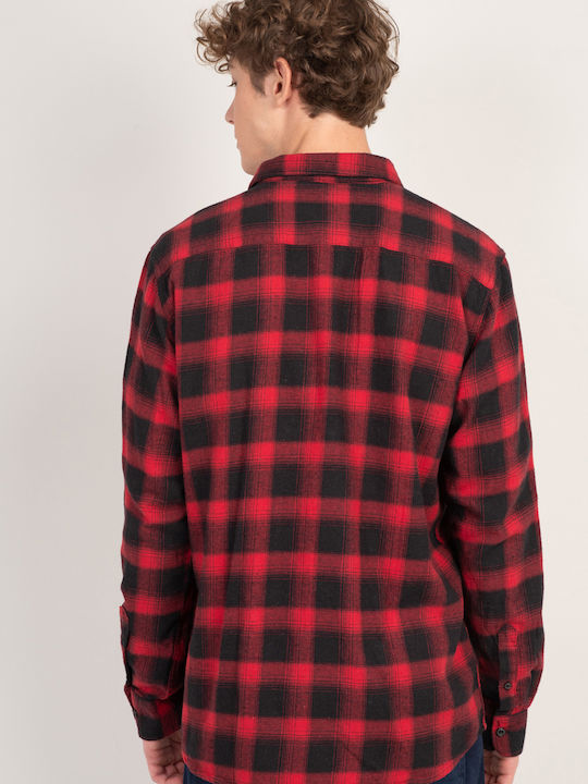 Rebase Flannel Shirt BLACK-RED