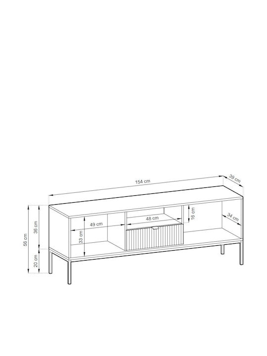Stand TV Nova Antracit / Auriu L154xA39xÎ56cm