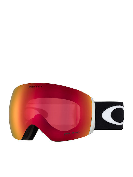 Oakley Flight Deck Prizm Mască Pentru Adulți Neagră cu Lentilă Oglindă Roșie Oakley Flight Deck Prizm Mască Pentru Adulți Neagră cu Lentilă Oglindă Roșie