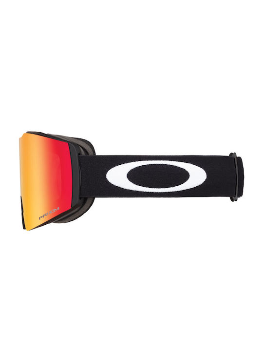 Oakley Fall Line XM OO7103-11 Mască de schi și snowboard pentru adulți, neagră, cu lentilă oglindă roșie