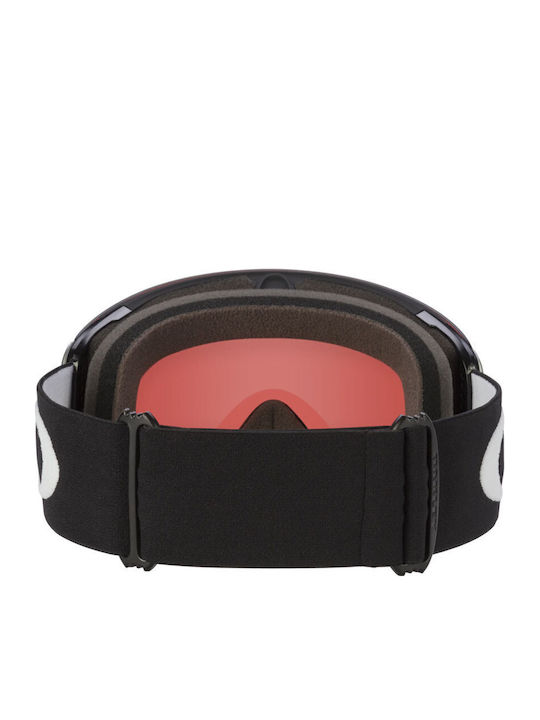 Oakley Flight Deck Prizm Mască de Schi și Snowboard pentru Adulți Neagră cu Lentilă Oglindă Roșie
