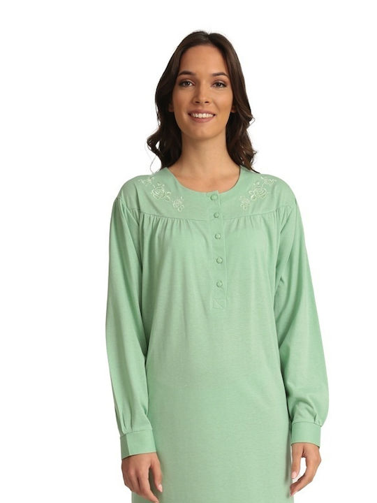 Lydia Creations Winter Women's Nightdress Green