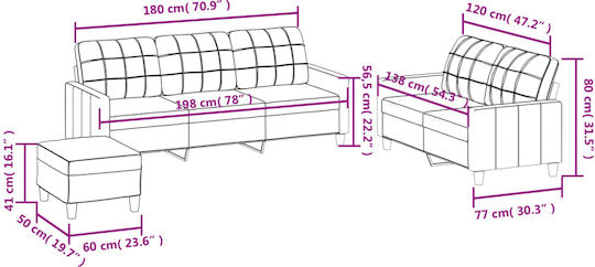 Set de Sufragerie 3 Scaune & 2 Scaune & Taburet