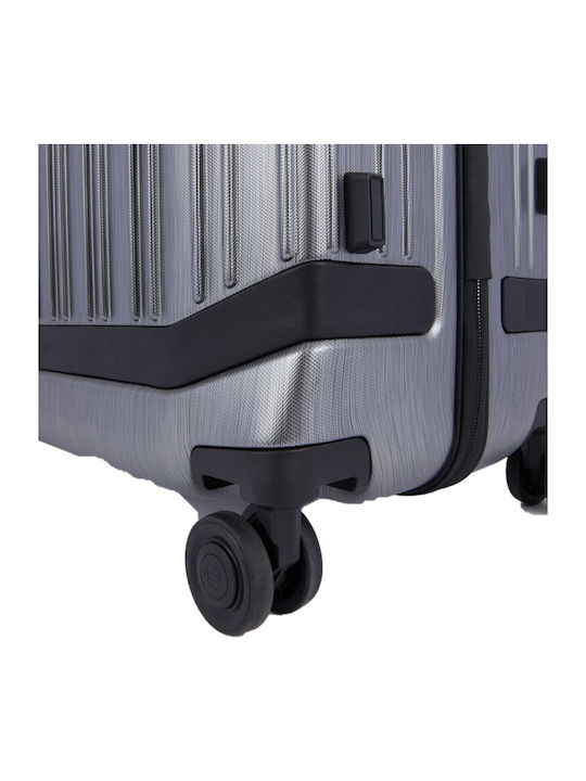 Piquadro Medium Hard Grey Travel Suitcase with 4 Wheels Height 68cm
