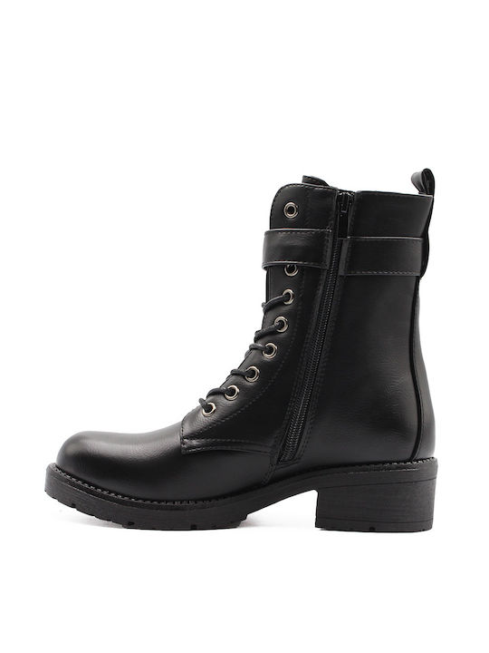 M&M Women's Combat Boots Black