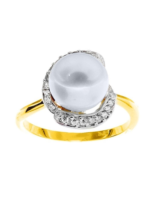 Xrisokosmima Women's Ring with Pearls from Gold 14K