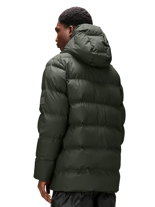 Rains Herren Winter Jacke Puffer Grün