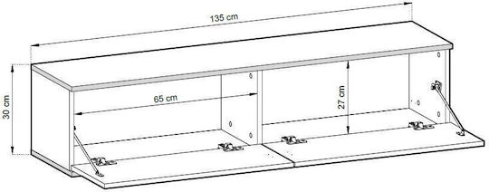 Stand TV Oro Antracit L135xA32xÎ30cm