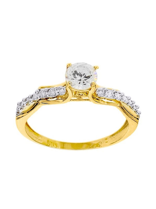 Xrisokosmima Single Stone from Gold 14K