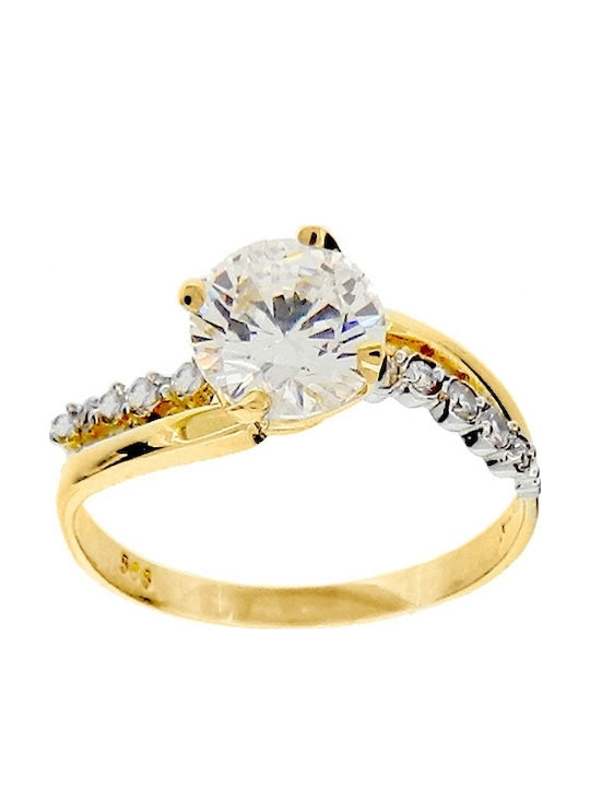 Xrisokosmima Single Stone from Gold 14K