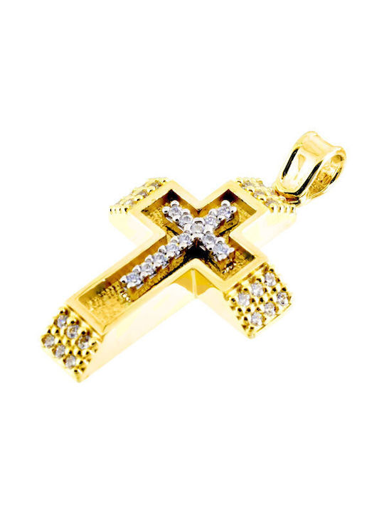 Damen Gold Kreuz 14K mit Kette