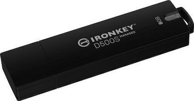 Kingston Ironkey D500s 8GB USB 3.2 Stick Black