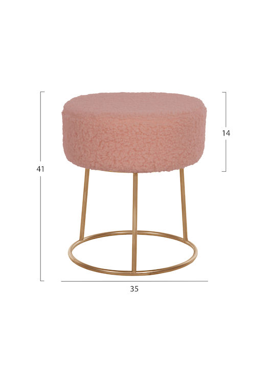 Hocker Für das Wohnzimmer Gepolstert mit Stoff Karlo Pink 35x35x41cm
