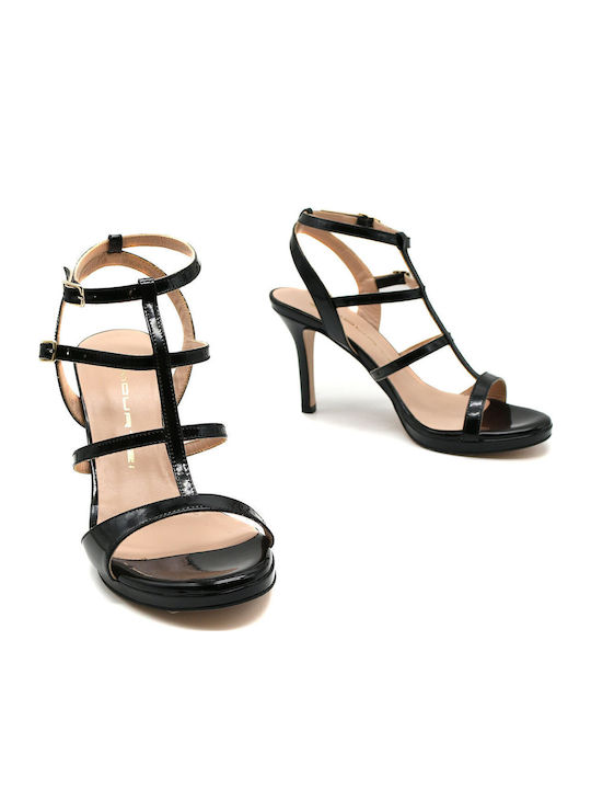 Sandalen aus Lackleder Schwarz