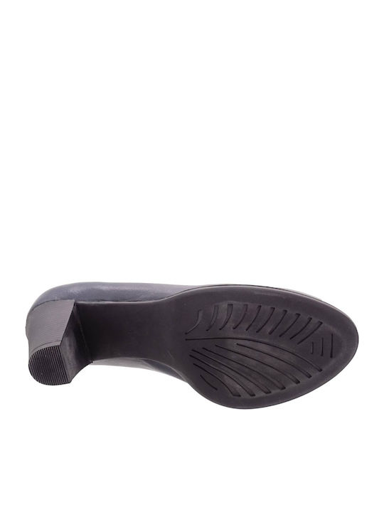 281 Leder Pumps Marineblau