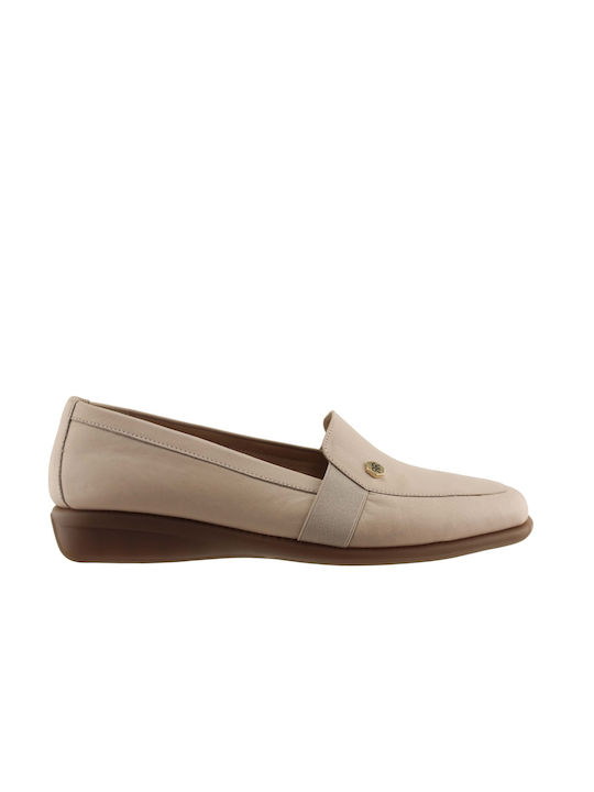 Relax Anatomic 2223-11 Leather Women's Moccasins in Beige Color