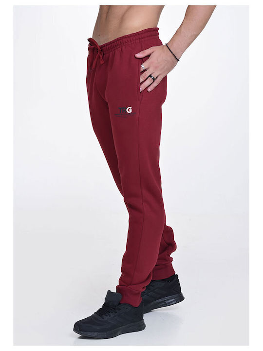 Target Men's Fleece Sweatpants with Rubber Burgundy