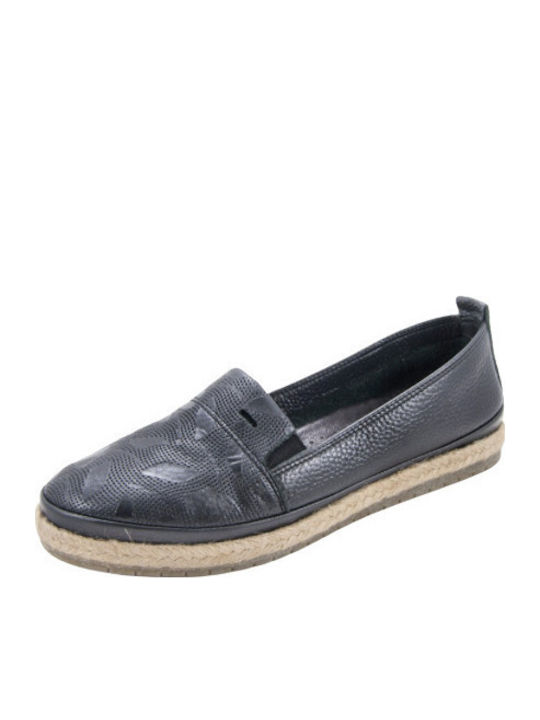 68311 Ανατομικά Γυναικεία Slip-On Δερμάτινα Ασημί