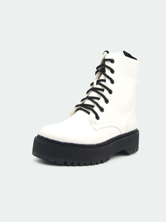 Joya Women's Combat Boots White