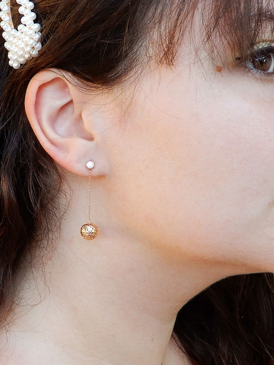 Art d or Earrings made of Pink Gold with Stones