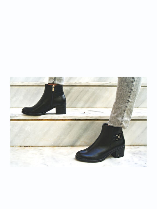 Damen Chelsea Stiefeletten mit mittlerem Absatz Schwarz