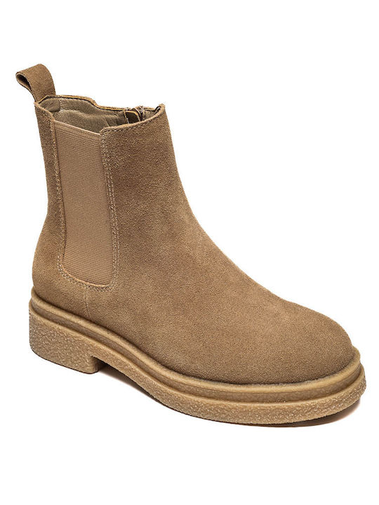 Wildleder Stiefeletten Damen Beige