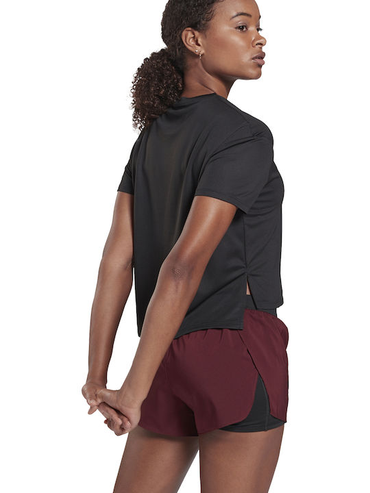 Reebok Run Essentials Women's Athletic Blouse Short Sleeve Black