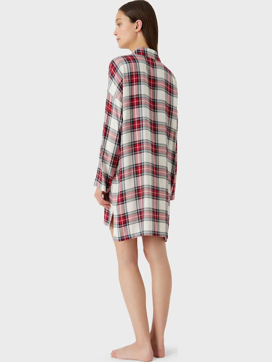 Emporio Armani Winter Damen Nachthemd Weiß