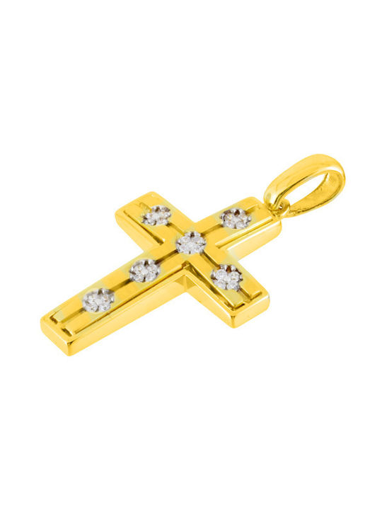 Damen Gold Kreuz 14K mit Kette