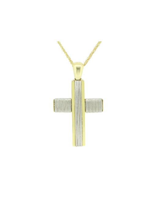 Men's White Gold Cross 14K