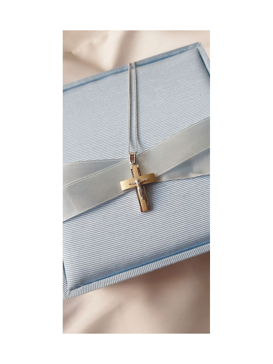 Herren Gold Kreuz 14K mit dem Gekreuzigten mit Kette