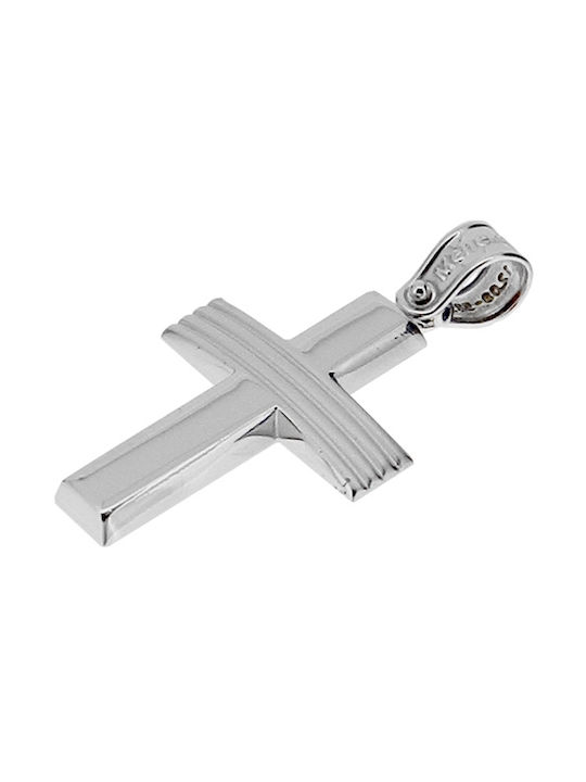 Xrisokosmima Men's White Gold Cross 14K with Chain