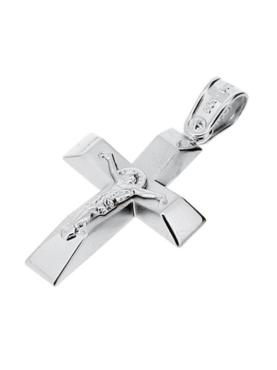 Xrisokosmima Men's White Gold Cross 14K with Chain