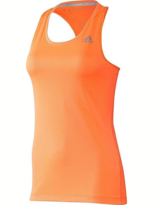 Adidas Tank Top Damen Sportliches Bluse Ärmellos Orange