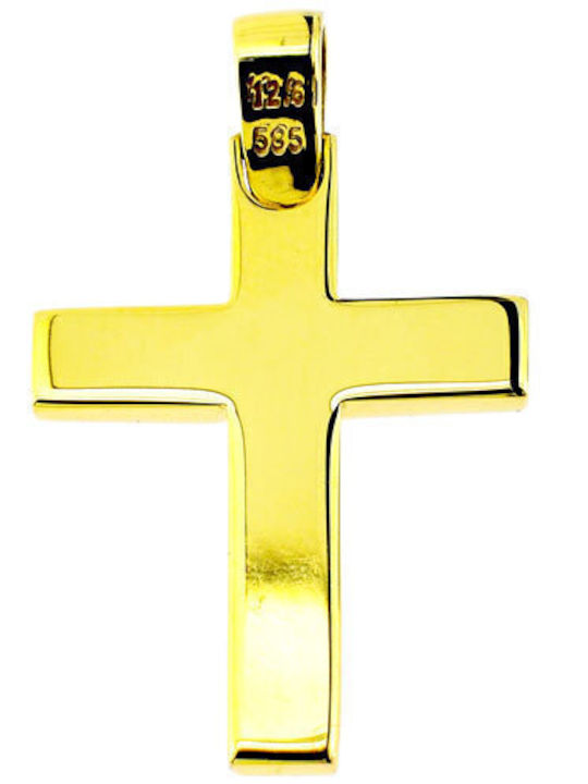 Xrisokosmima Men's Gold Cross 14K Double Sided with Chain