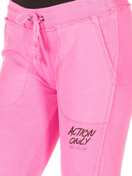 Damen Jogginghose Capri Rosa