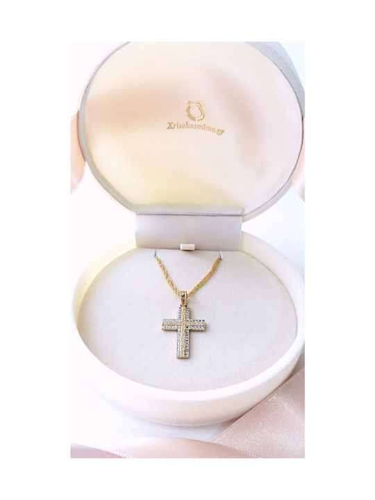 Xrisokosmima Women's Gold Cross 14K with Chain