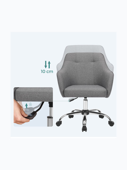 Rotativă Scaun Vizitator cu Brațe & Roți în Culoare Gri 64x64x93cm 1buc