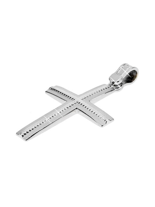 Xrisokosmima Men's White Gold Cross 14K with Chain