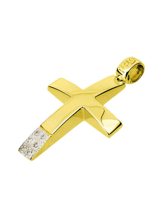 Xrisokosmima Damen Gold Kreuz 14K mit Kette