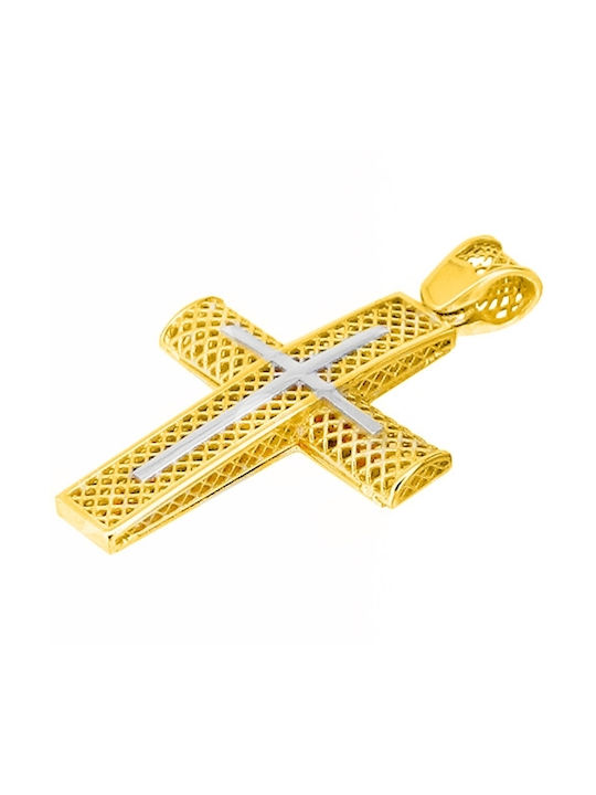 Xrisokosmima Herren Gold Kreuz 14K mit Kette