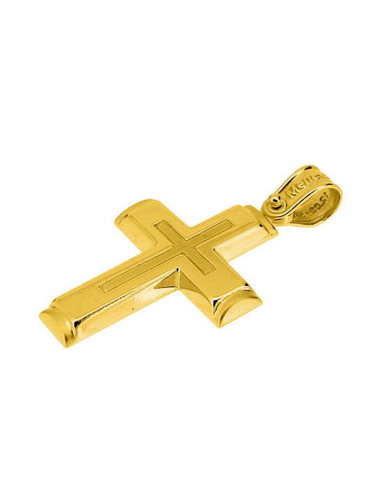 Xrisokosmima Herren Gold Kreuz 14K mit Kette