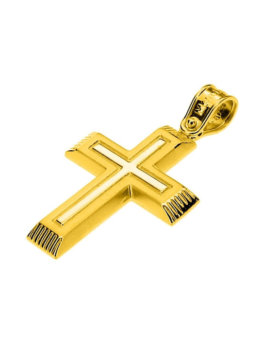 Xrisokosmima Herren Gold Kreuz 14K mit Kette