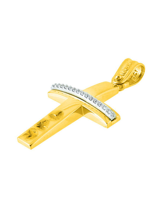 Damen Gold Kreuz 14K mit Kette