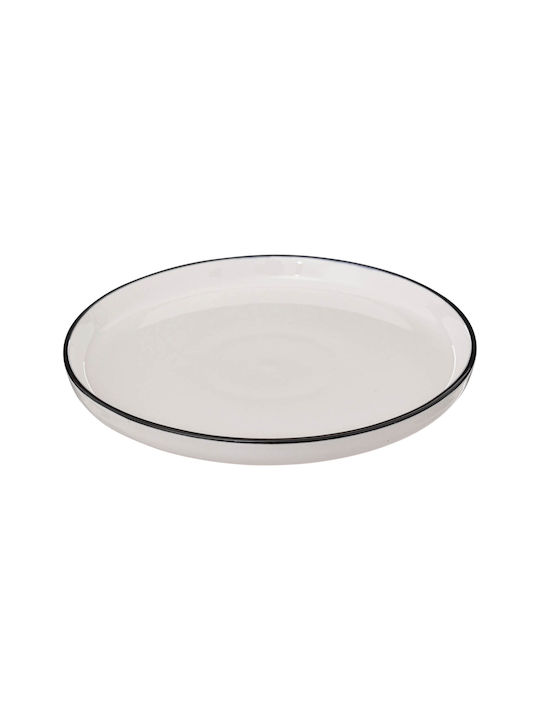 Atmosphera Serving Plate of Desert Porcelain White with Diameter 20cm