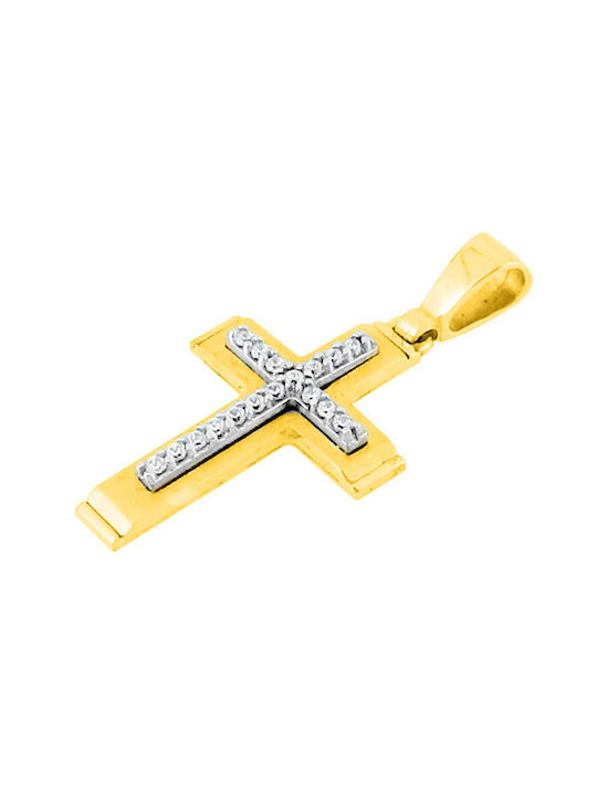 Damen Gold Kreuz 14K mit Kette